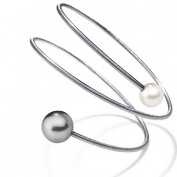 armreif tahitiperle twister aus edelstahl humphrey schmuck
